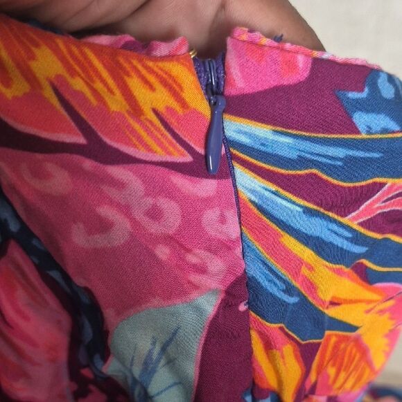 Guess Vibrant Floral Maxi Dress in Blue and Pink - Picture 13 of 16